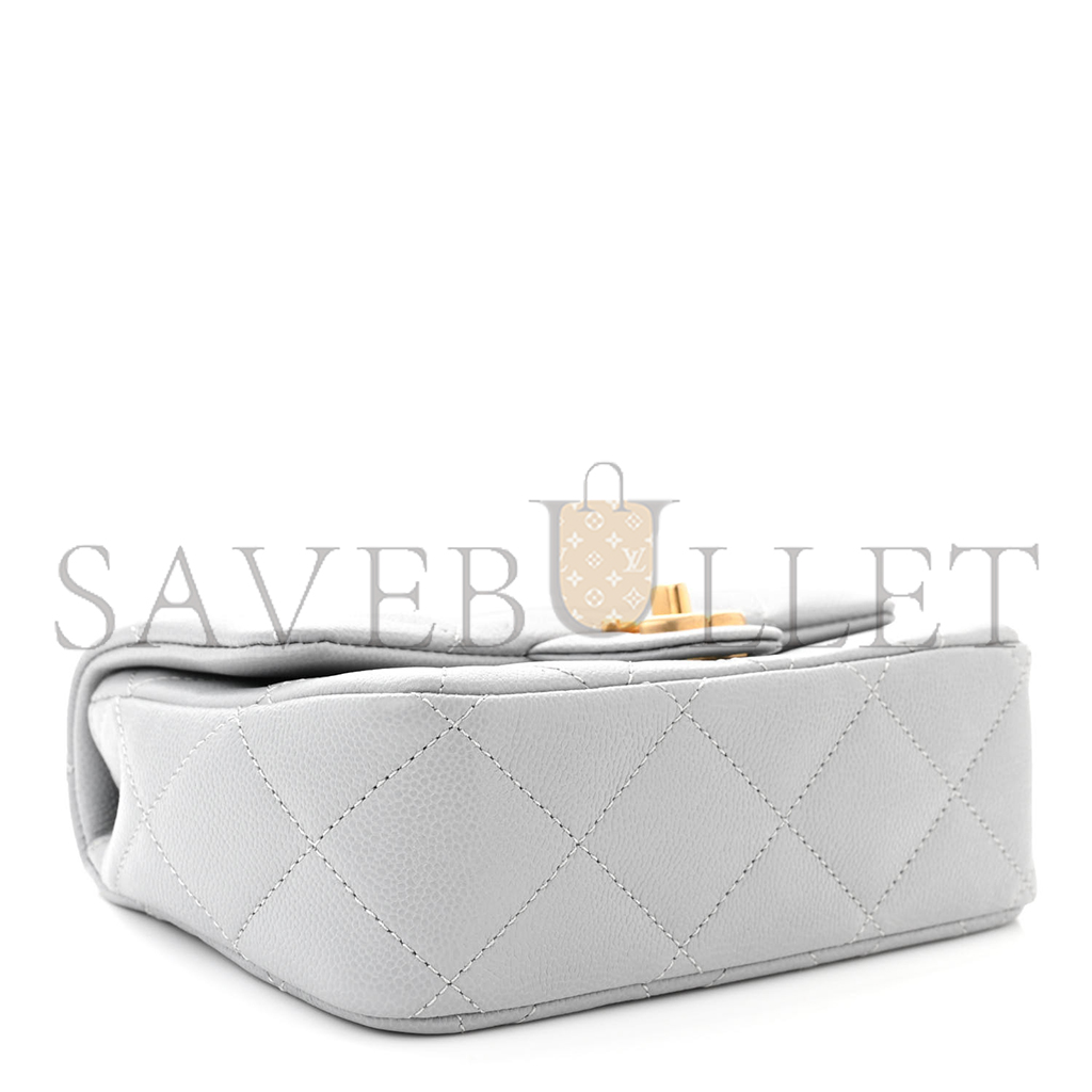 CHANEL CAVIAR QUILTED MINI SWEETHEART FLAP GREY (20*14*8cm) 